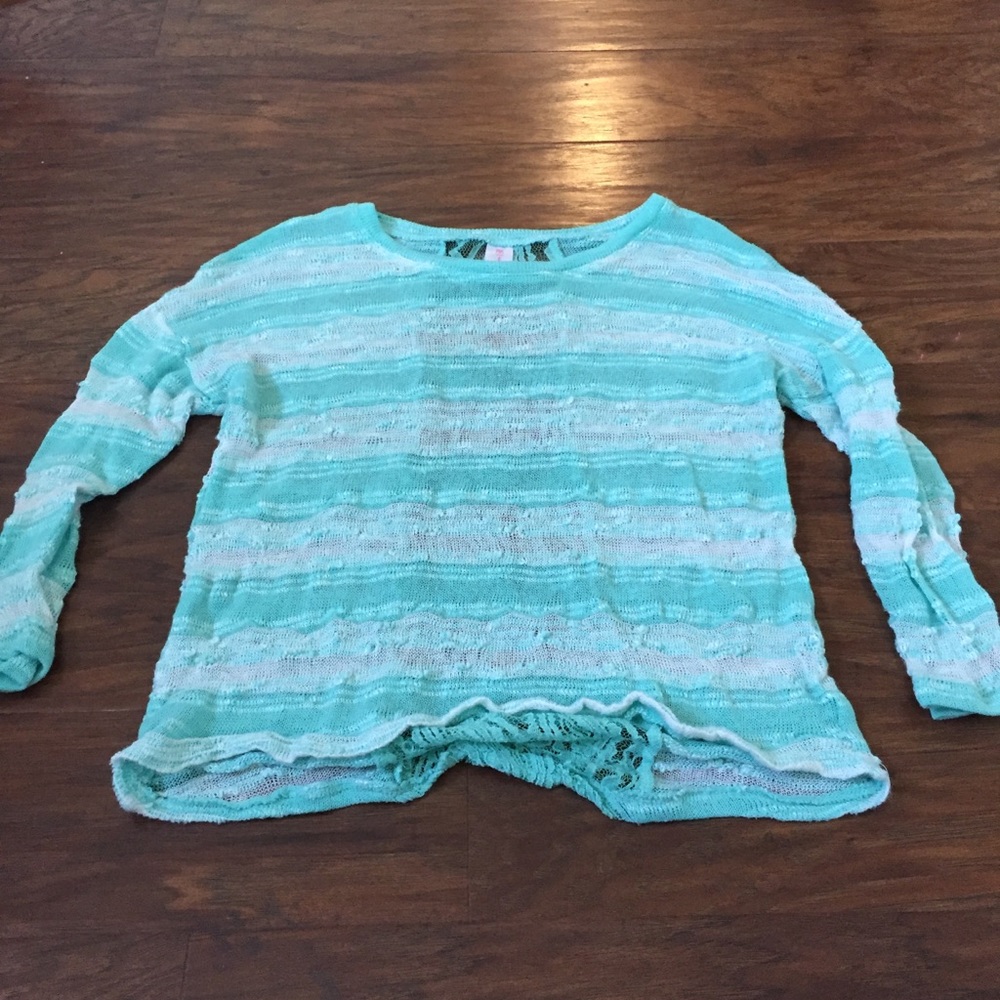 Light blue over top